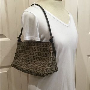 Authentic Fendi Zucca baguette